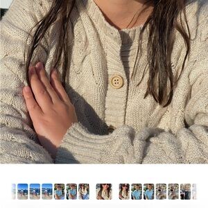 Rylee + Cru cable organic cotton blend girls sweater